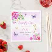 Schattigee Boho Waterverf Floral Butterfly Baby sh Servet (Insitu)