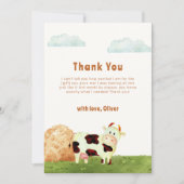 Schattigee Boho Waterverf Heilige Koe Boerderij Ba Bedankkaart (Voorkant)