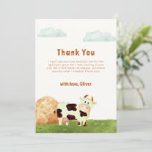 Schattigee Boho Waterverf Heilige Koe Boerderij Ba Bedankkaart (Staand voorkant)