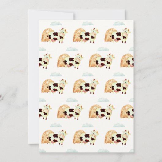 Schattigee Boho Waterverf Heilige Koe Boerderij Ba Bedankkaart (Achterkant)