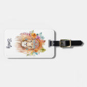 Schattigee Boho waterverf Hippie Lion Design Bagagelabel (Voorkant horizontaal)