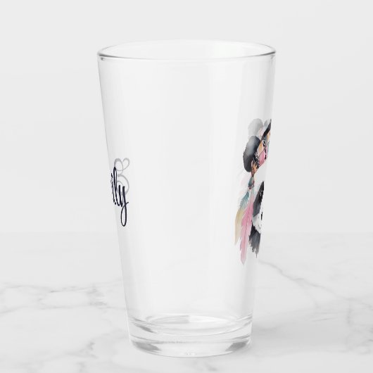 Schattigee boho waterverf hippie panda ontwerp glas (Rechts)