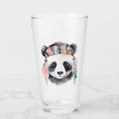 Schattigee boho waterverf hippie panda ontwerp glas (Voorkant)