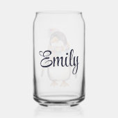 Schattigee boho waterverf hippie pinguïn ontwerp blikvorm glas (Achterkant)