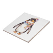 Schattigee boho waterverf hippie pinguïn ontwerp tegeltje (Zijkant)