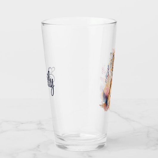 Schattigee boho waterverf hippie tijger ontwerp glas (Rechts)