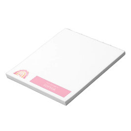 Schattigee Boho Waterverf Regenboog in Roze gepers Notitieblok