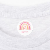 Schattigee Boho Waterverf Regenboog in Roze strijk Labels (Aangebracht)