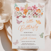 Schattigee boho wildflower kleine vlinder baby sho kaart