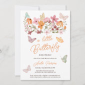 Schattigee boho wildflower kleine vlinder baby sho kaart (Voorkant)