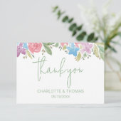 Schattigee Boho Wildflowers Waterverf Handgeschild Bedankkaart (Staand voorkant)