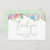 Schattigee Boho Wildflowers Waterverf Handgeschild Bedankkaart (Voorkant / Achterkant)