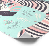 Schattigee Boho Zebra Dierensafari Baby Room Wall  Poster (Hoek)