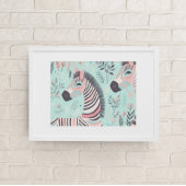 Schattigee Boho Zebra Dierensafari Baby Room Wall  Poster
