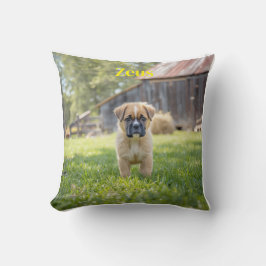 Schattigee bokser puppy gepersonaliseerd kussen