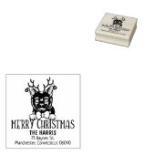 Schattigee Bombay Cat Retouradres Kerst Rubberstempel (Gestempeld)