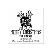 Schattigee Bombay Cat Retouradres Kerst Rubberstempel (Afrduk)
