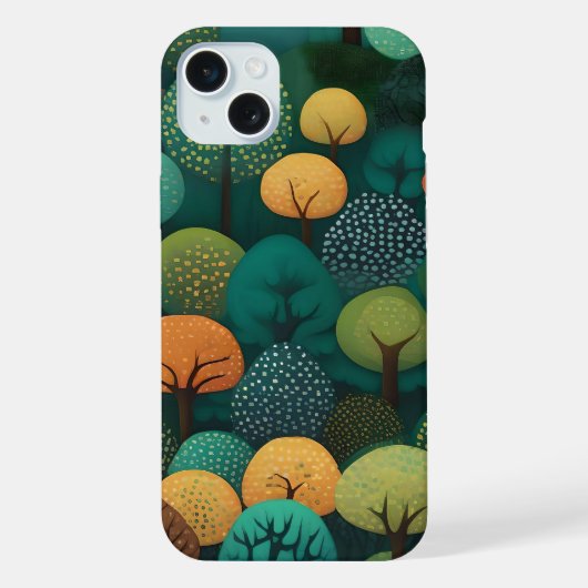 Schattigee bomen digitale kunst iPhone hoesje (Achterkant)