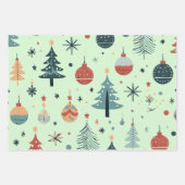 Schattigee Bomen Kerstvakantie Winter Coördinatie Inpakpapier Vel (Voorkant)