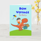 Schattigee Bon Voyage voor Kinderen, Jongen op Din Kaart (Gele Bloem)