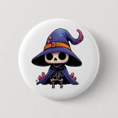 Schattigee Bone Witch Button - Gotische Kawaii Pin (Voorkant)