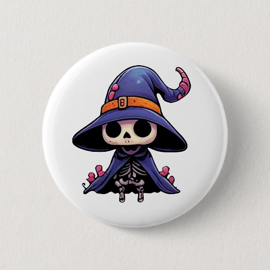 Schattigee Bone Witch Button - Gotische Kawaii Pin (Voorkant)