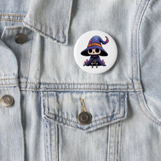 Schattigee Bone Witch Button - Gotische Kawaii Pin (In situ)