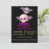 Schattigee Bonjour Pun Halloween Kaart (Staand voorkant)