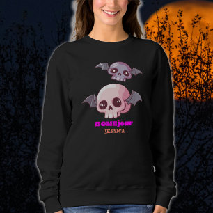 Schattigee Bonjour Pun Halloween Trui