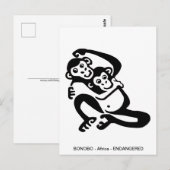 Schattigee BONOBO - Chimpansee - Primaat - Aap - Briefkaart (Voorkant / Achterkant)