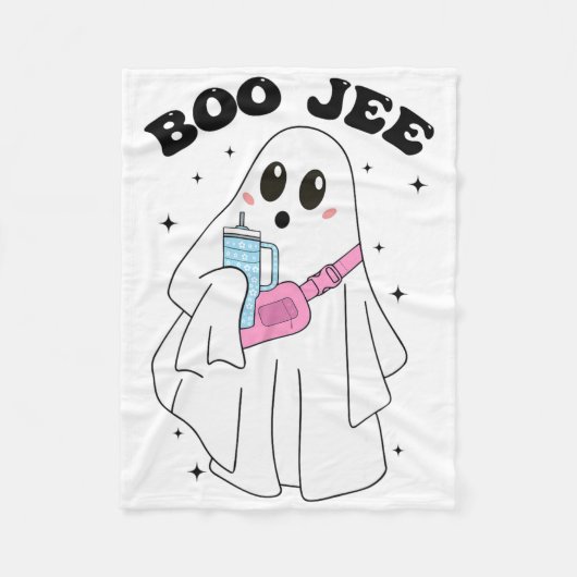 Schattigee Boo Ghost Grappig Halloween Kostuum Boo Fleece Deken (Voorkant)