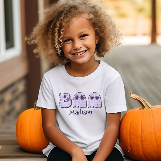 Schattigee Boo Ghost Halloween aangepaste naam of  T-shirt