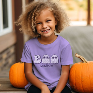 Schattigee Boo Ghost Halloween aangepaste naam of  T-shirt