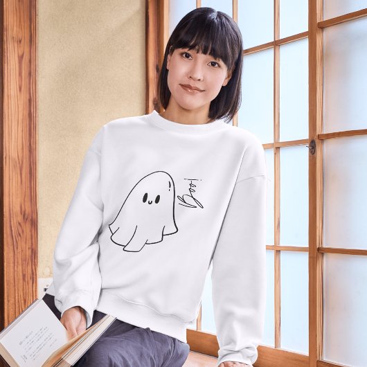 Schattigee Boo Ghost Illustratie Halloween Sweatsh Trui