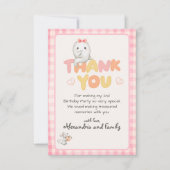 Schattigee Boo Ghost Roze Verjaardagsfeestje Meisj Bedankkaart (Voorkant)