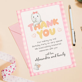 Schattigee Boo Ghost Roze Verjaardagsfeestje Meisj Bedankkaart