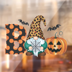 Schattigee Boo Gnome met vleermuizen Raamsticker