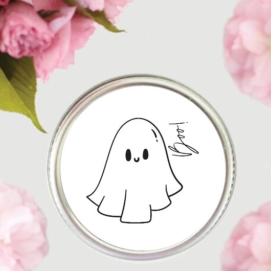 Schattigee Boo Halloween Geïllustreerde Ghost Clas Ronde Sticker