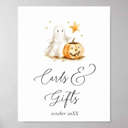 Schattigee Boo Halloween Kaarten en geschenken Bab Poster (Voorkant)