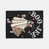Schattigee Boo Jee Ghost Halloween Leopard Ghost C Fleece Deken (Voorkant (Horizontaal))