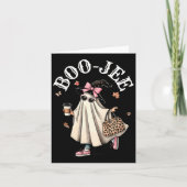 Schattigee Boo Jee Ghost Halloween Leopard Ghost C Kaart (Voorkant)