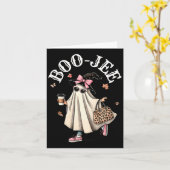 Schattigee Boo Jee Ghost Halloween Leopard Ghost C Kaart (Gele Bloem)