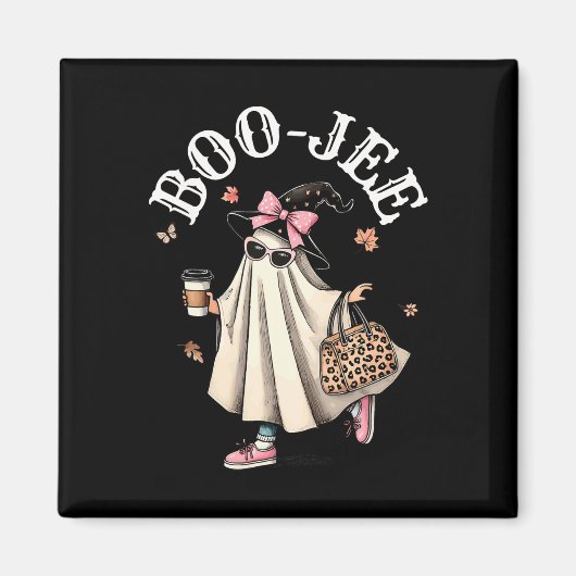 Schattigee Boo Jee Ghost Halloween Leopard Ghost C Magneet (Voorkant)