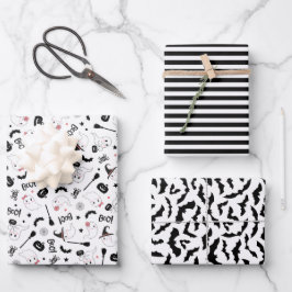 Schattigee Boo Spooky Ghost Halloween Pink Girl Inpakpapier Vel