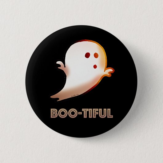 Schattigee Boo-tiful Halloween Ghost Art Ronde Button 5,7 Cm (Voorkant)