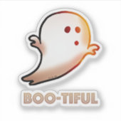 Schattigee Boo-tiful Halloween Ghost Art Sticker (Voorkant)