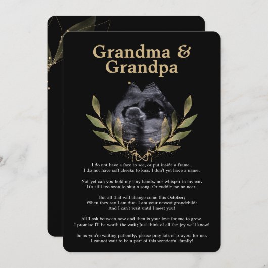 Schattigee boodschap van Bump aan de verwachte pap Feestdagenkaart (Voorkant / Achterkant)