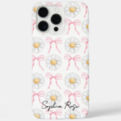 Schattigee boog & daisy patroon gepersonaliseerd Case-Mate iPhone case (Achterkant)