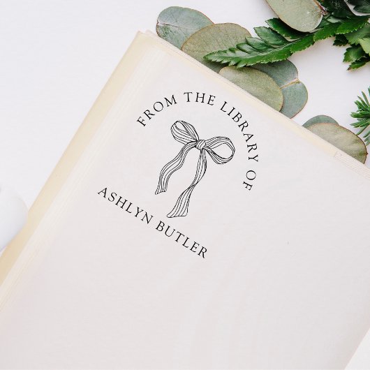 Schattigee boog persoonlijke bibliotheek boek stem rubberstempel