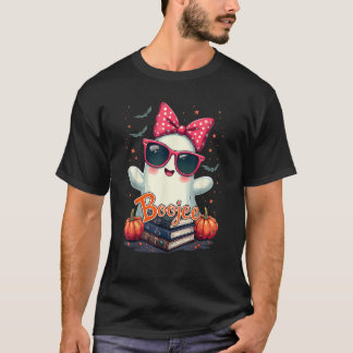 Schattigee Boojee Ghost met Boeken T-shirt
